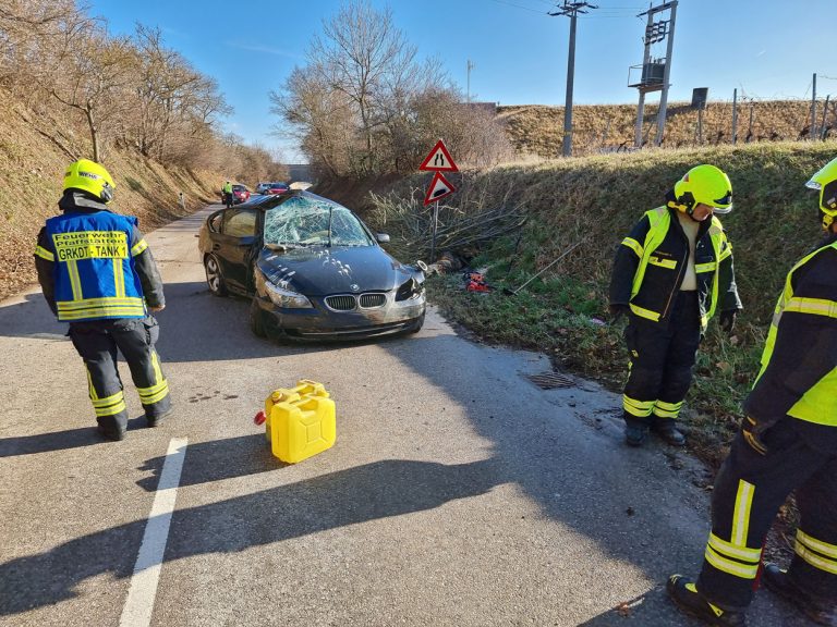 20220118 Verkehrsunfall auf der L4010 Pfaffstätten Einöde