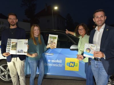 Im Bild Dipl.-Ing. Tino Blondiau, GR Tanja Hametner, GGR Andrea Komzak und Bürgermeister René Klimes