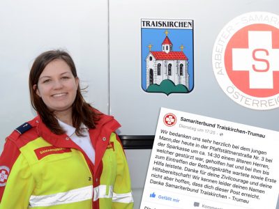 Julia Kremser postete via Facebook ein "Danke" an den unbekannten Helfer