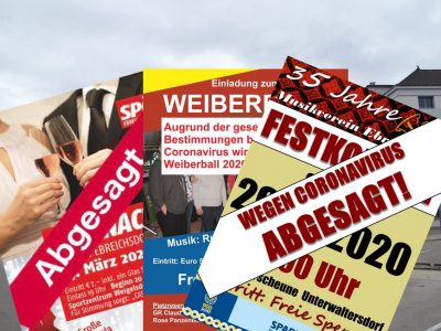 zahlreiche Veranstaltungen abgesagt